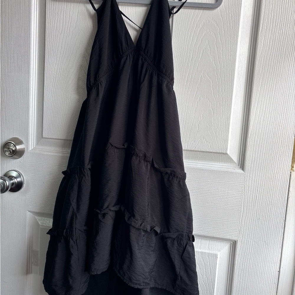 WILD FABLE| Black Ruffle Trim Halter Dress- Medium